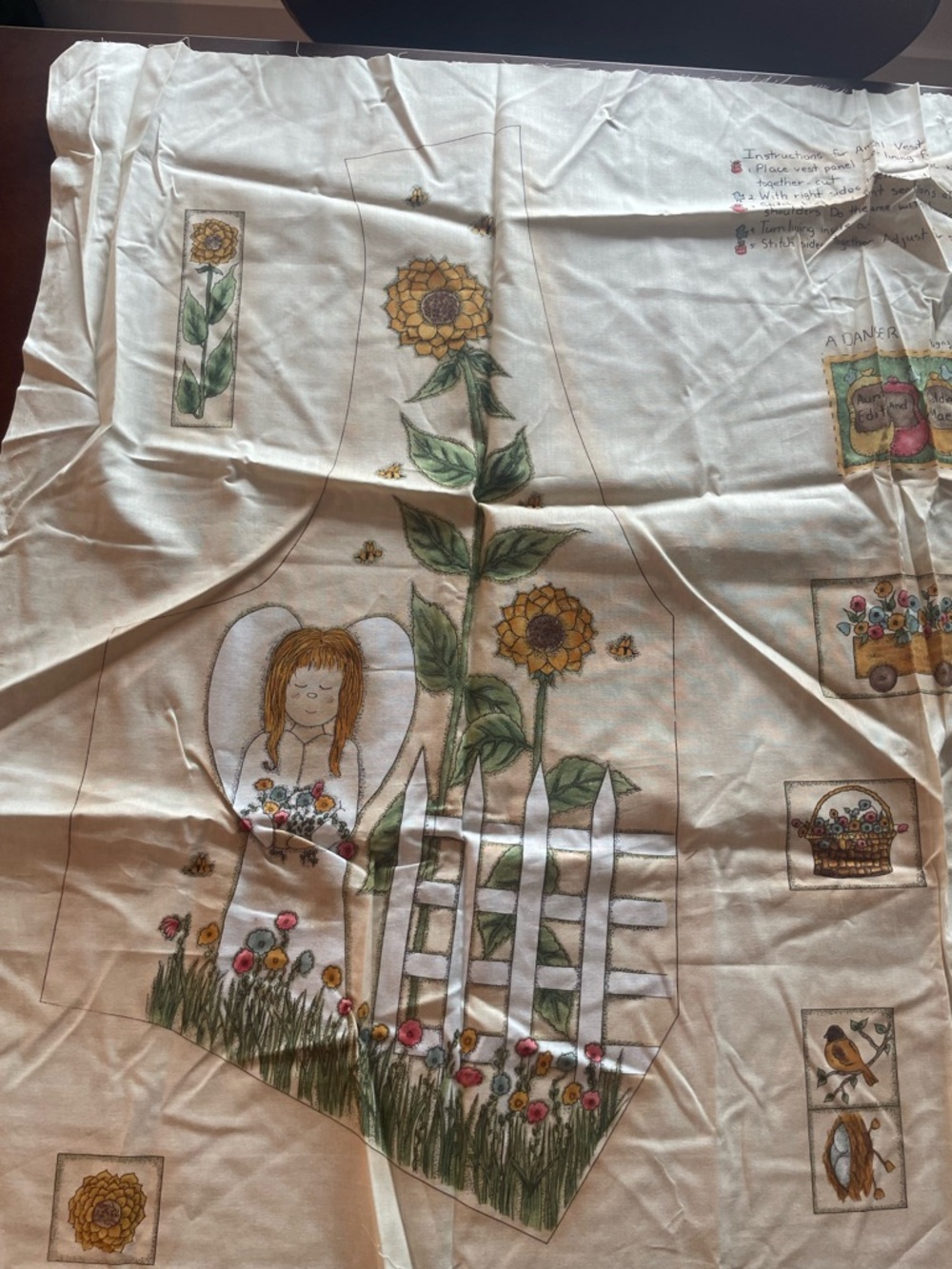 A Danger Designs for Aunt Edith and Goldie Mae Angel Vest Panel NEW
